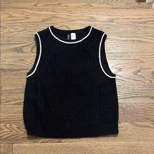 H&M sweater tank navy/white size S